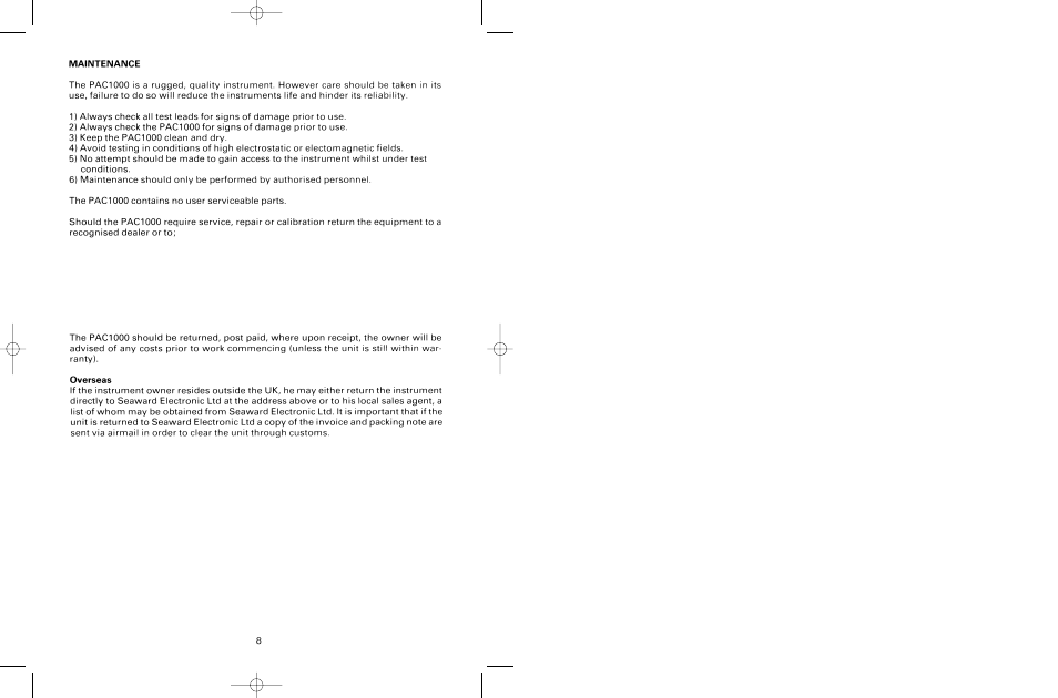 Seaward PAC 1000 User Manual | Page 9 / 10