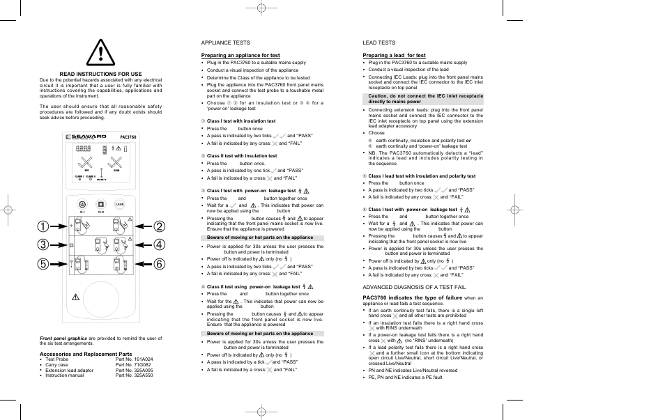 Seaward PAC3760 User Manual | Page 2 / 2