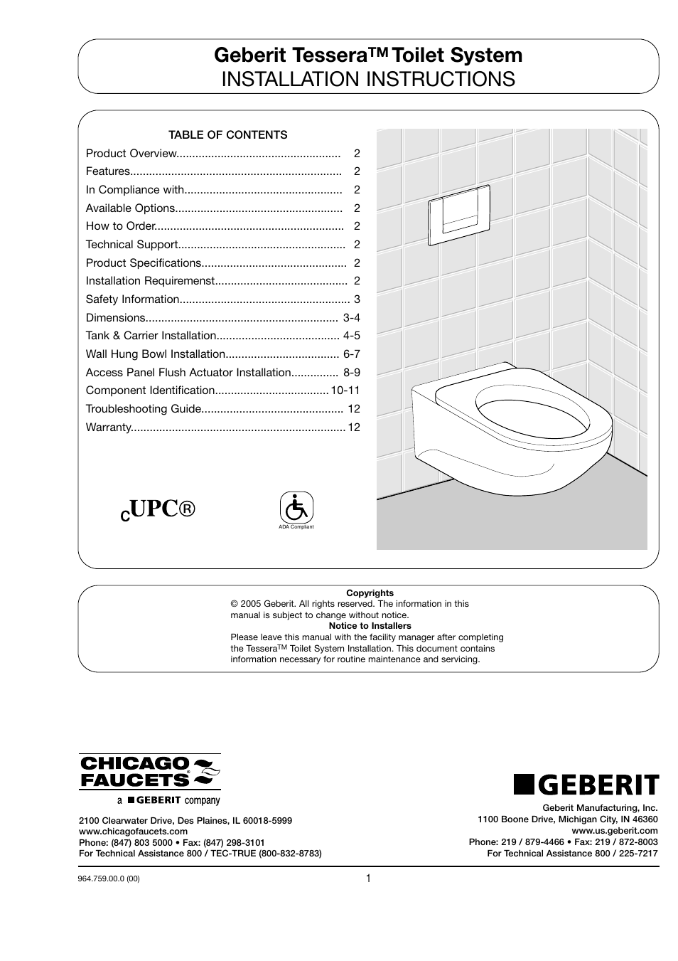 Chicago Faucets Plumbing Product User Manual | 10 pages