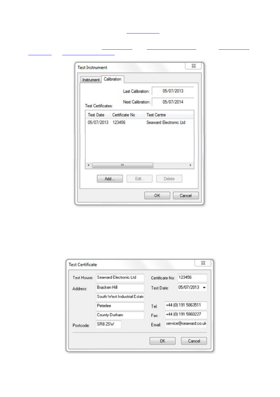 Test certificate window | Seaward PATGuard 3 User Manual | Page 122 / 153