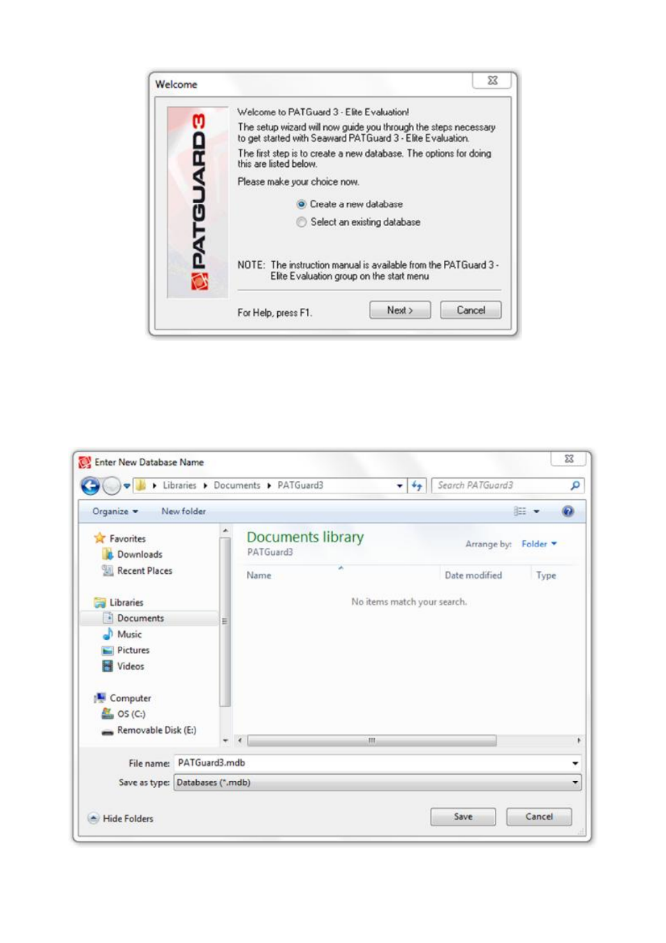 Enter new database name | Seaward PATGuard 3 User Manual | Page 32 / 153