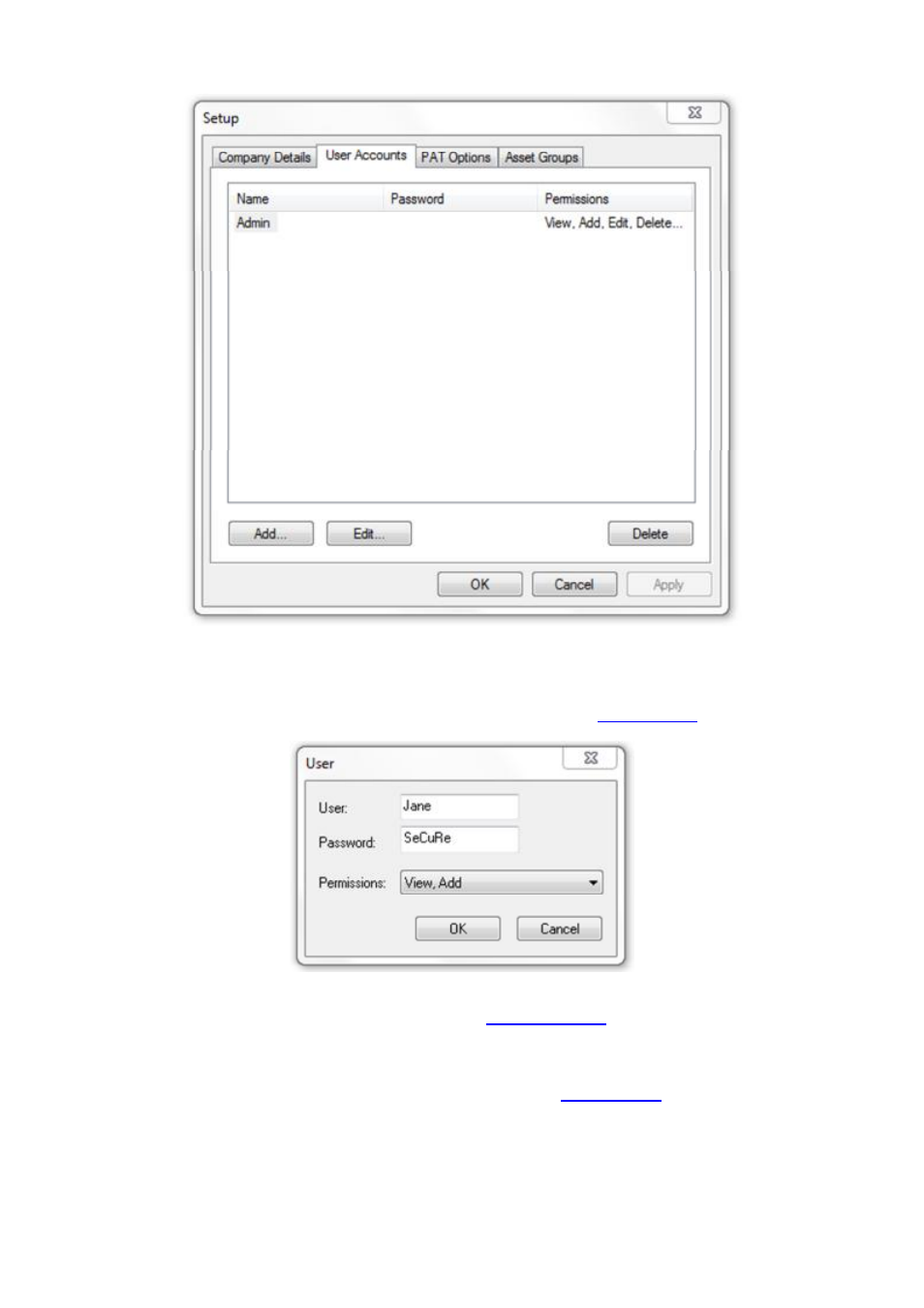 Add new user, Edit a user, Delete a user | Seaward PATGuard 3 User Manual | Page 38 / 153