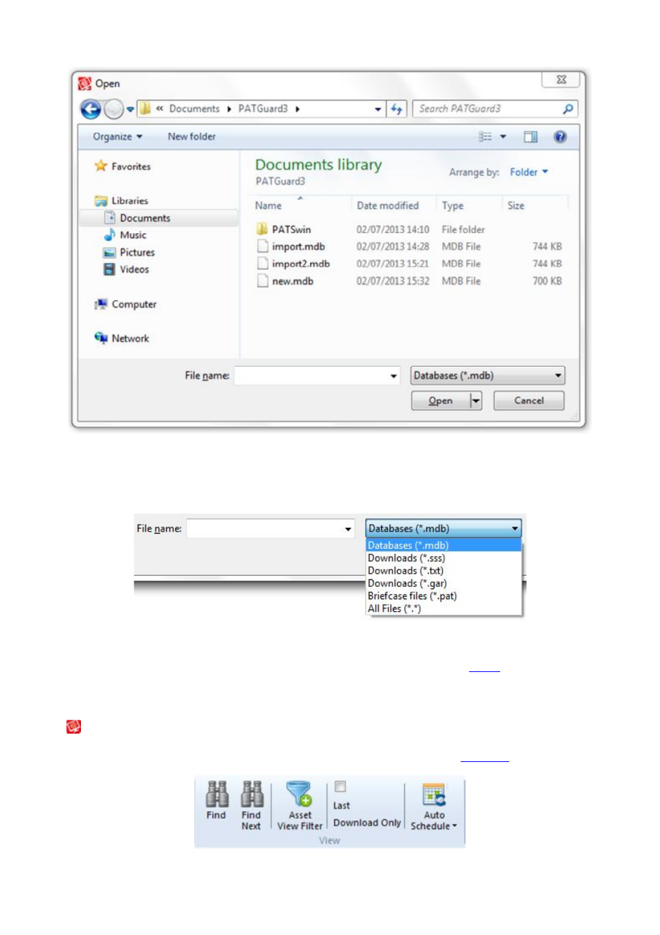 Find, File types | Seaward PATGuard 3 User Manual | Page 49 / 153