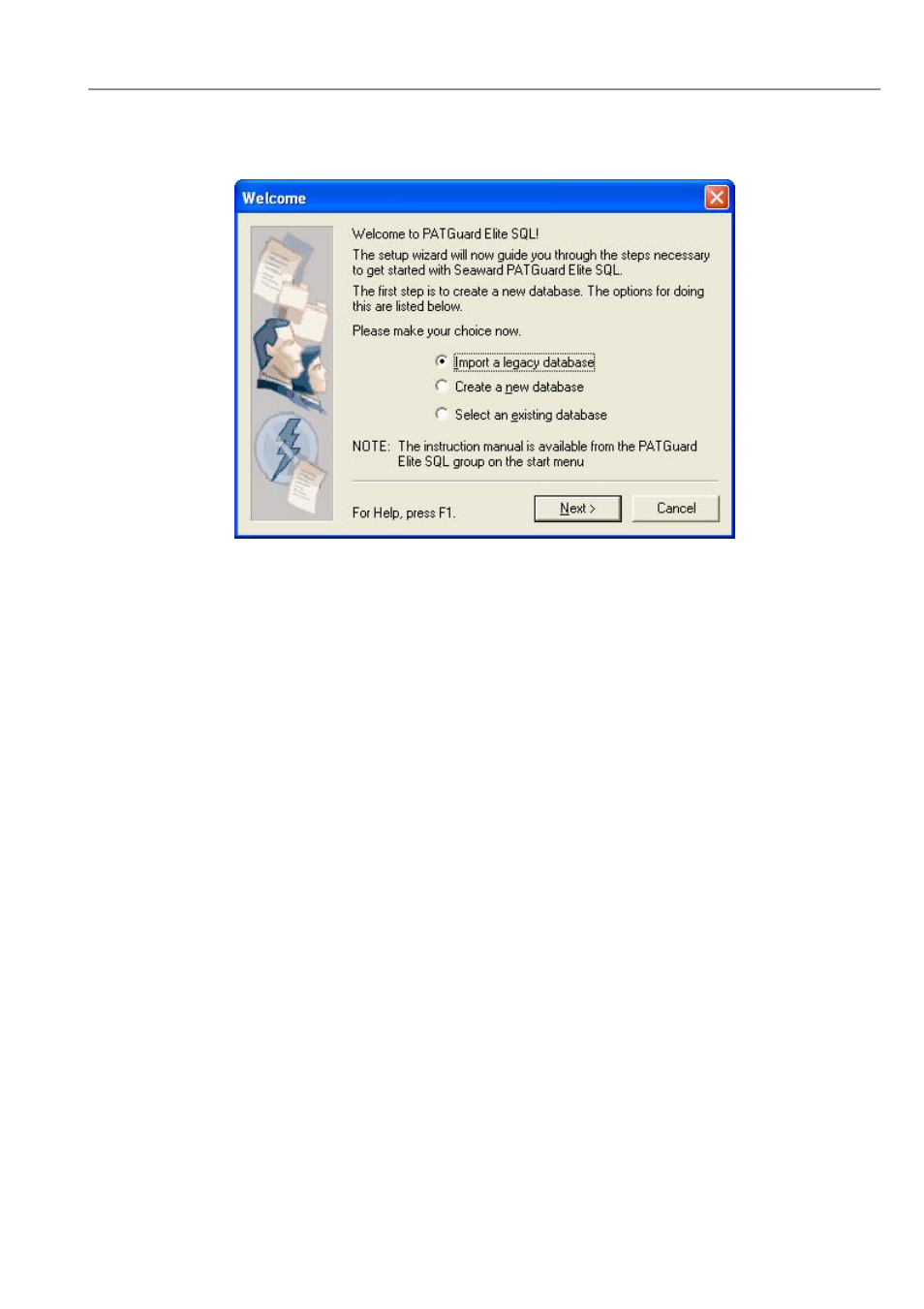 The setup wizard | Seaward PATGuard Elite SQL User Manual | Page 15 / 77