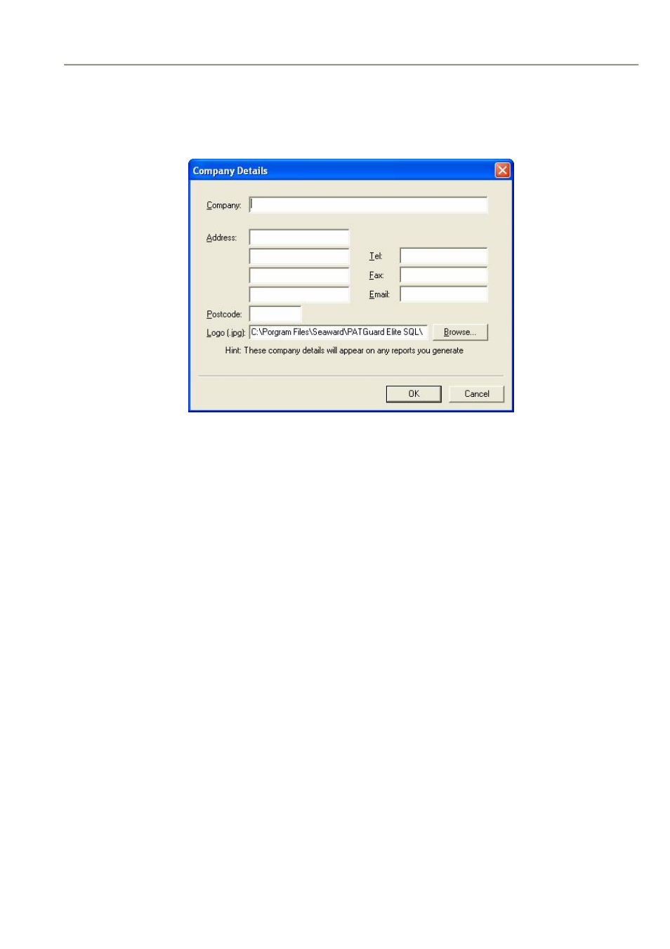 Company details | Seaward PATGuard Elite SQL User Manual | Page 19 / 77