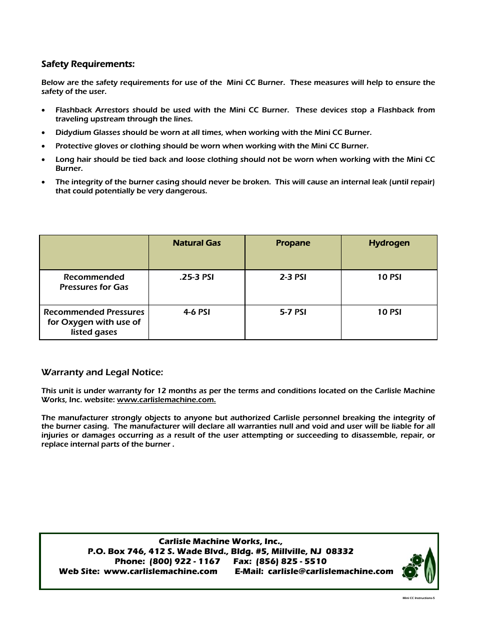 Carlisle SynTec Mini CC User Manual | Page 5 / 5