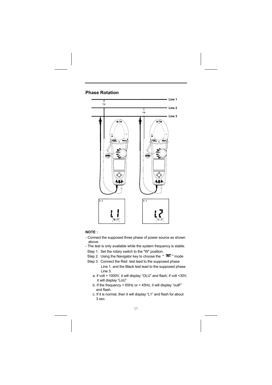 Phase rotation | Seaward Power Clamp User Manual | Page 18 / 31