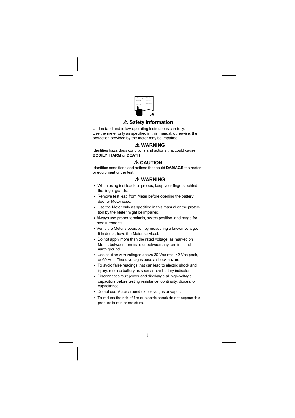 Safety information, Warning, Caution | Seaward Power Clamp User Manual | Page 2 / 31