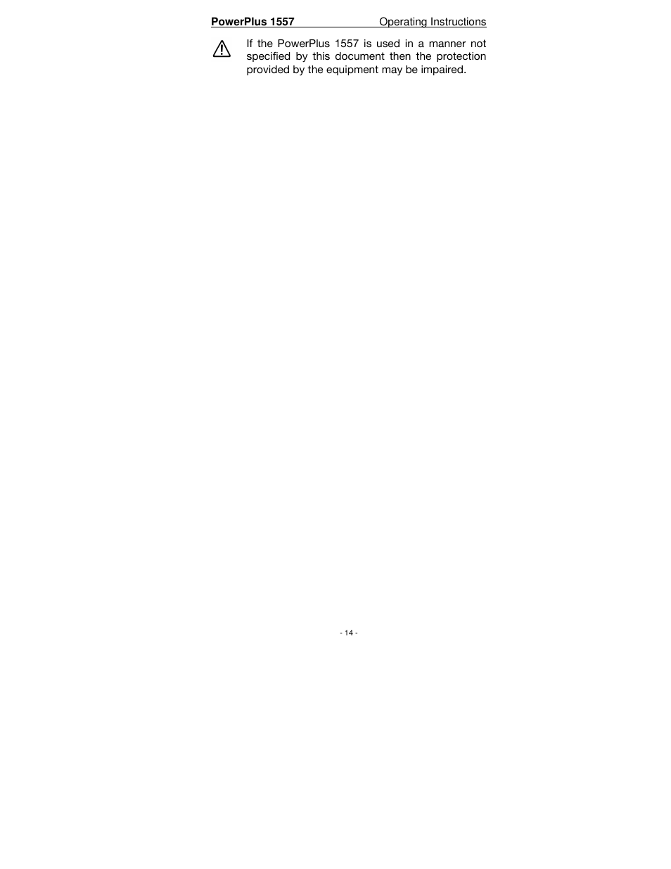 Seaward PowerPlus 1557 User Manual | Page 14 / 62
