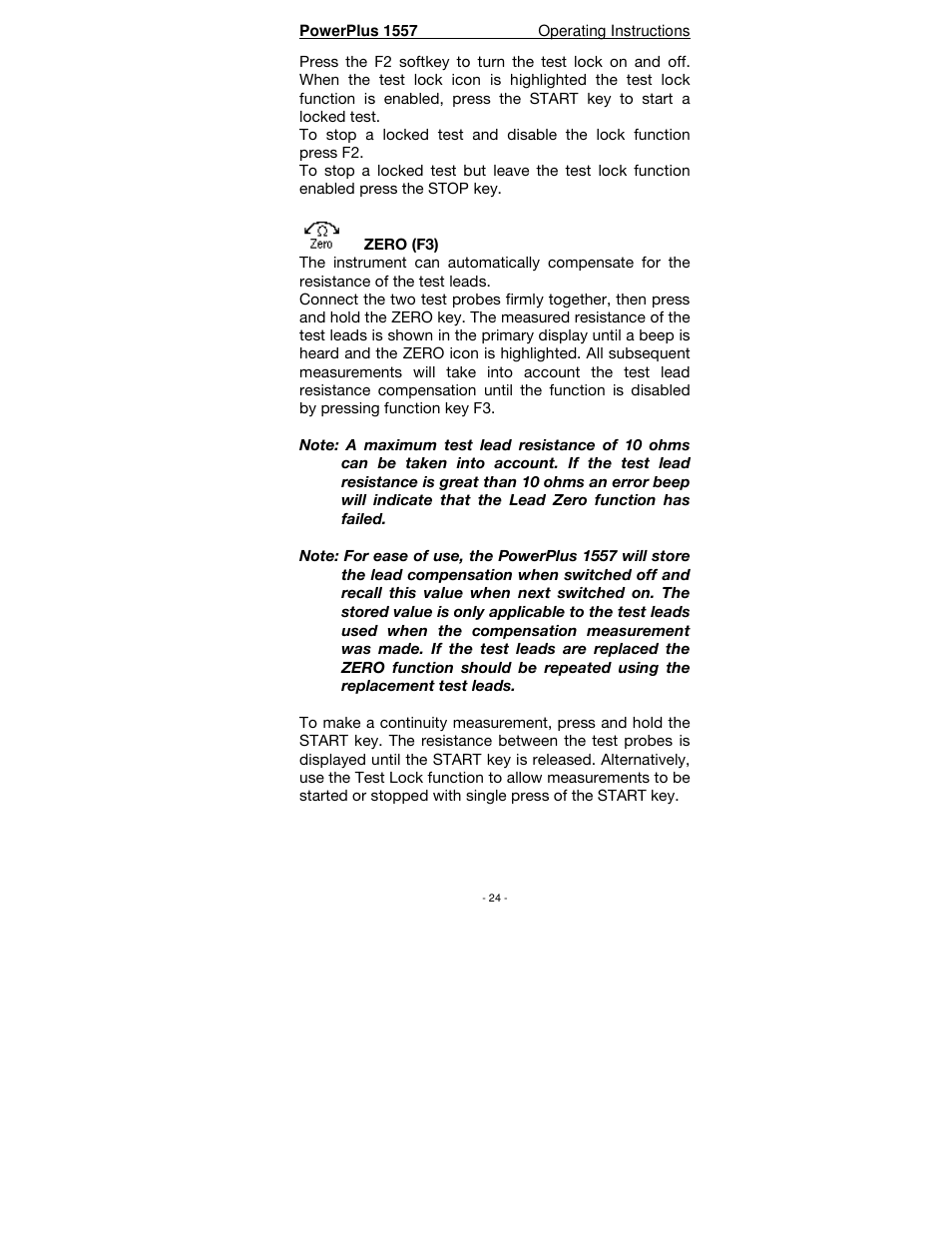 Seaward PowerPlus 1557 User Manual | Page 24 / 62