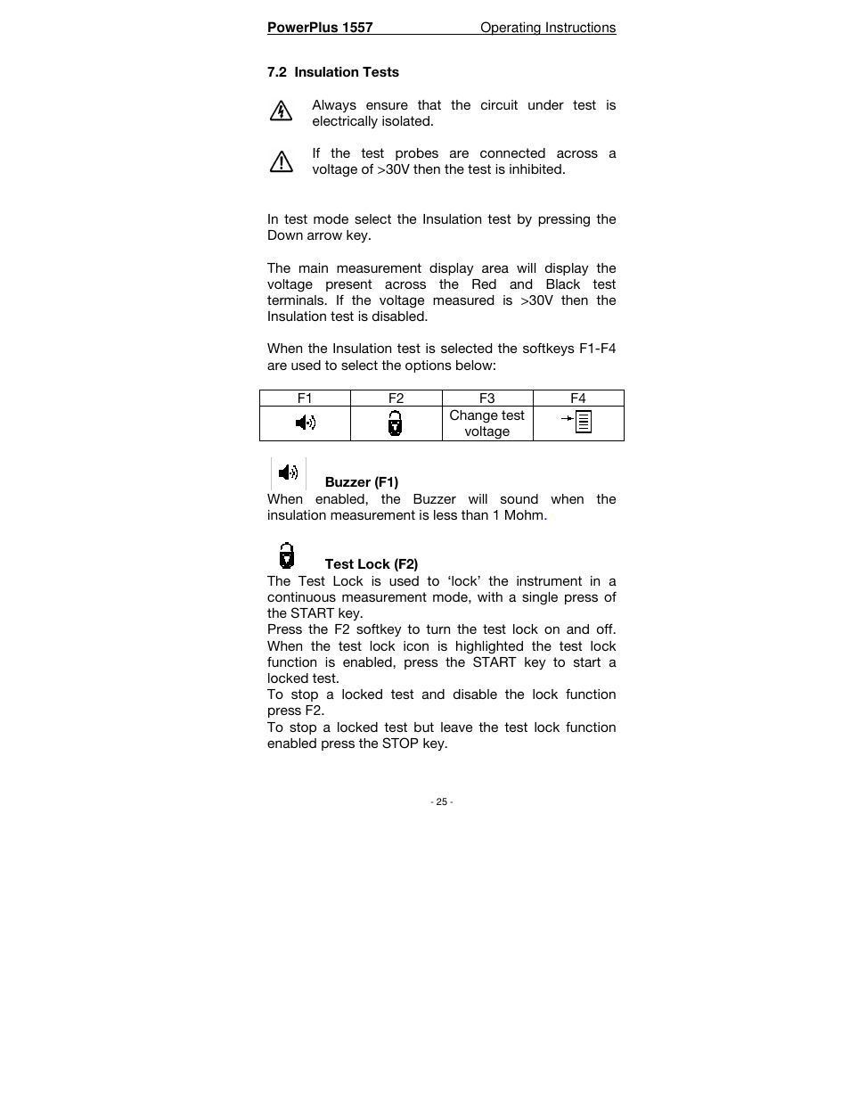 Seaward PowerPlus 1557 User Manual | Page 25 / 62