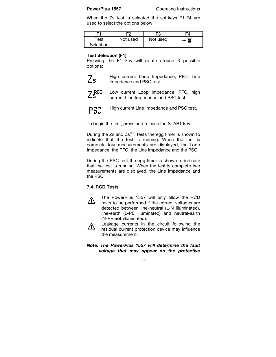 Seaward PowerPlus 1557 User Manual | Page 27 / 62