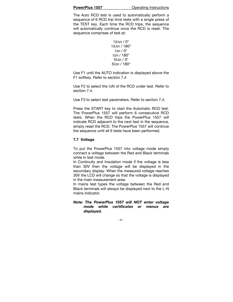 Seaward PowerPlus 1557 User Manual | Page 31 / 62