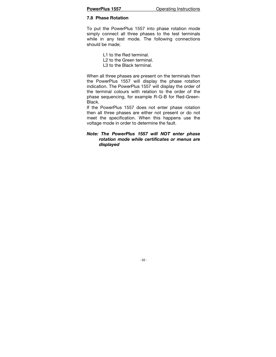 Seaward PowerPlus 1557 User Manual | Page 32 / 62