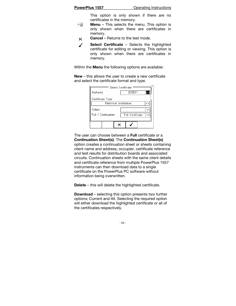 Seaward PowerPlus 1557 User Manual | Page 34 / 62