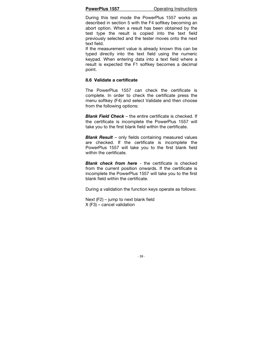 Seaward PowerPlus 1557 User Manual | Page 39 / 62