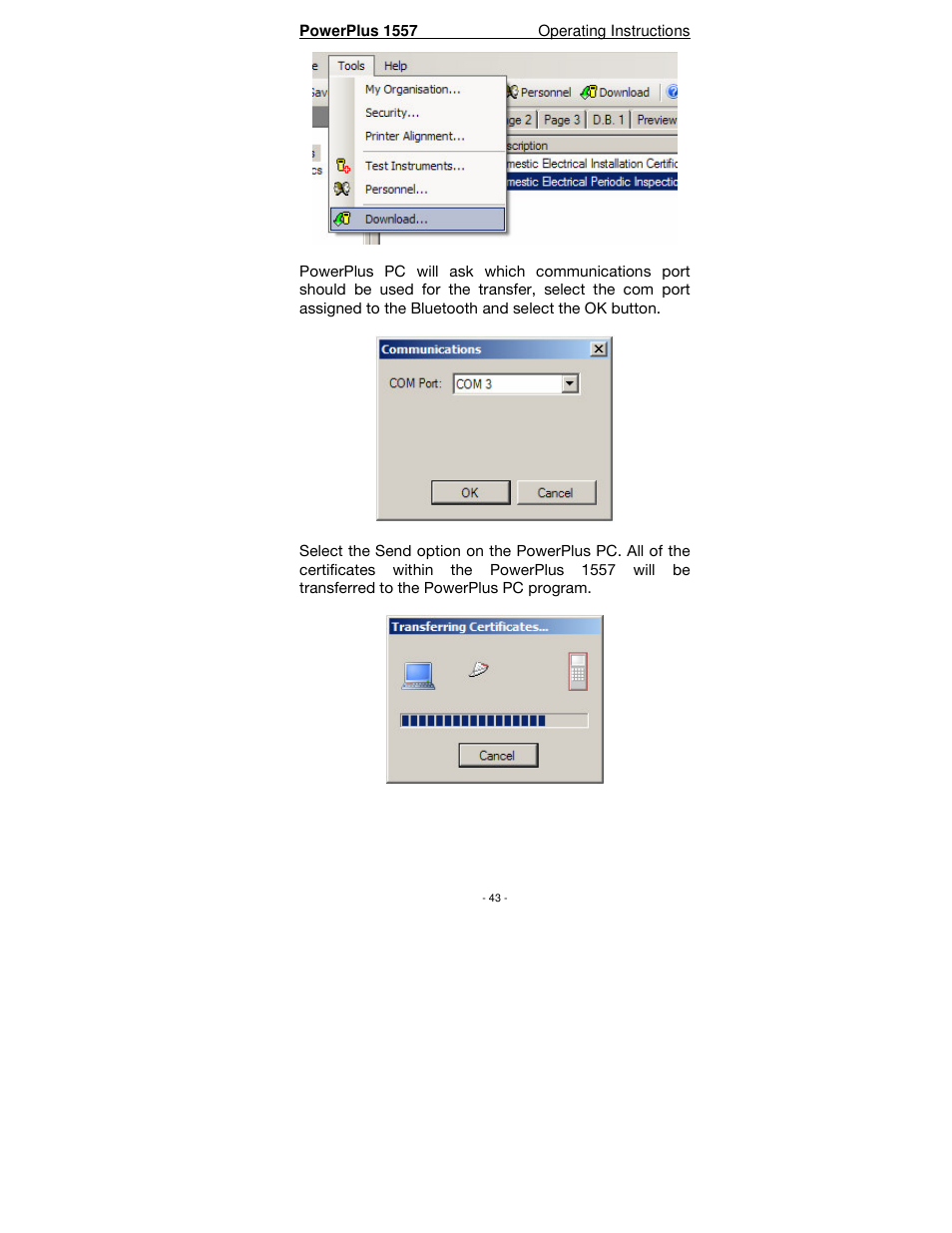 Seaward PowerPlus 1557 User Manual | Page 43 / 62