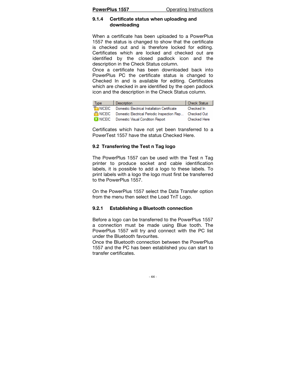 Seaward PowerPlus 1557 User Manual | Page 44 / 62