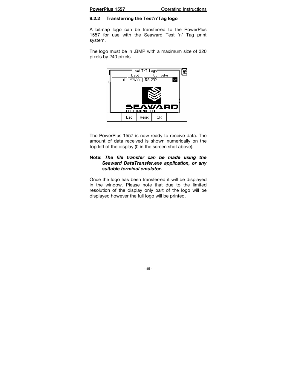 Seaward PowerPlus 1557 User Manual | Page 45 / 62