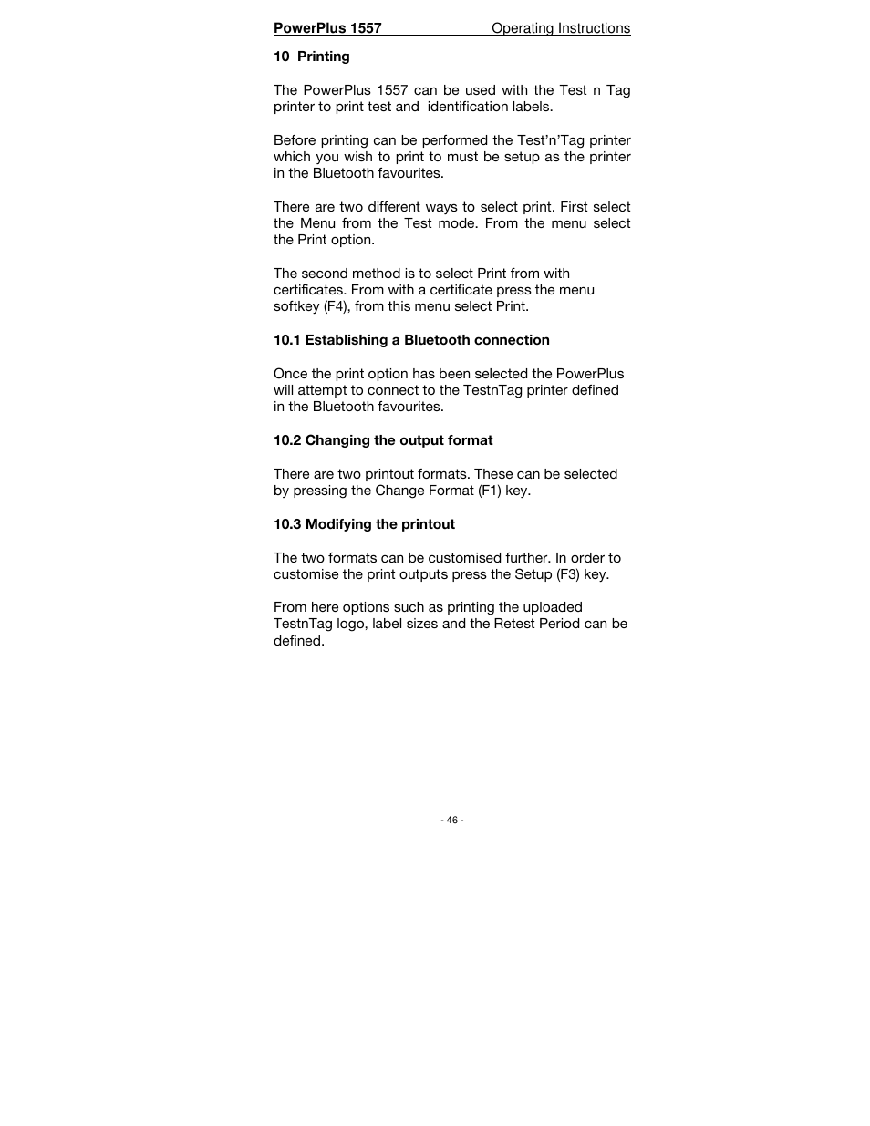 Seaward PowerPlus 1557 User Manual | Page 46 / 62