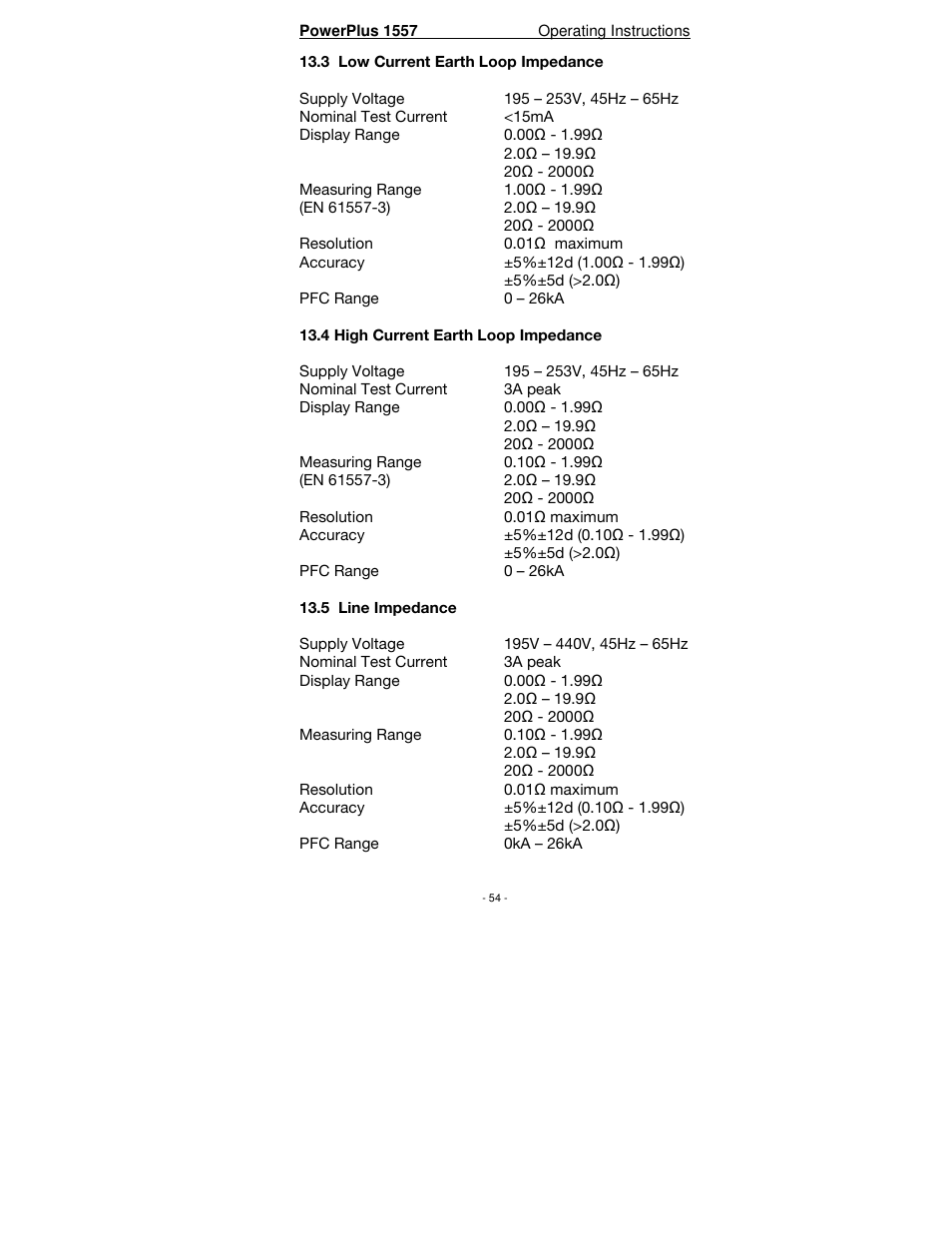 Seaward PowerPlus 1557 User Manual | Page 54 / 62