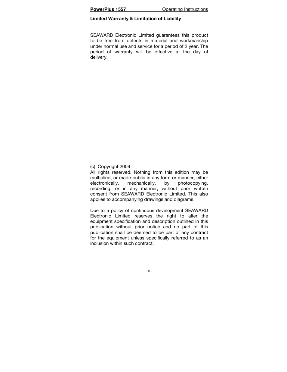 Seaward PowerPlus 1557 User Manual | Page 6 / 62