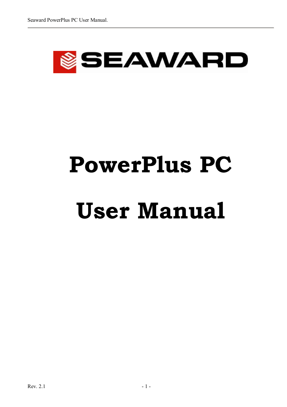 Seaward PowerPlus PC User Manual | 44 pages