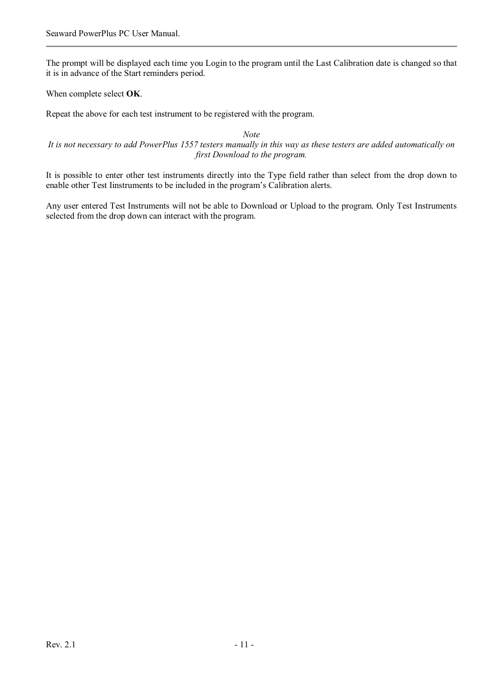 Seaward PowerPlus PC User Manual | Page 11 / 44