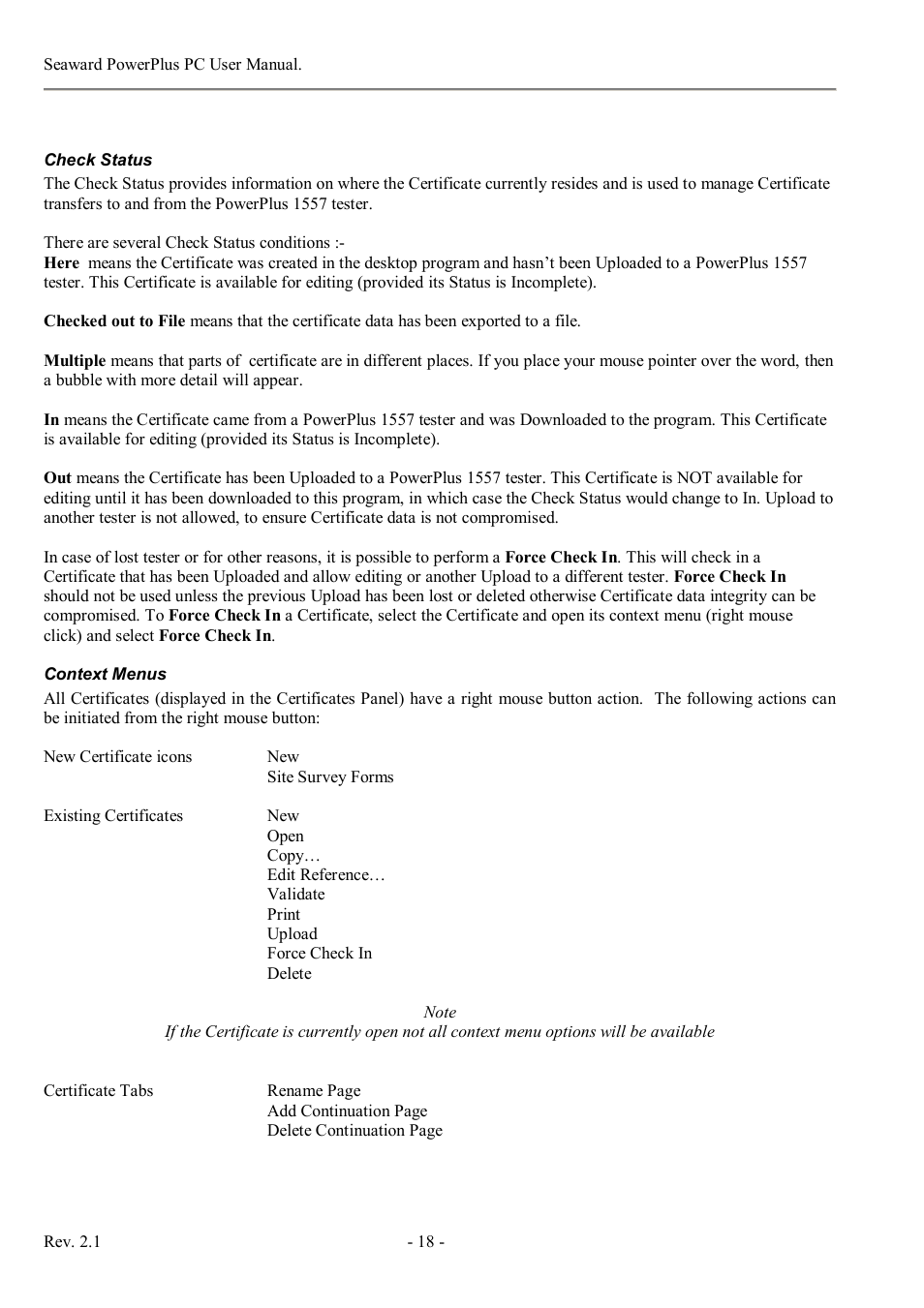 Seaward PowerPlus PC User Manual | Page 18 / 44