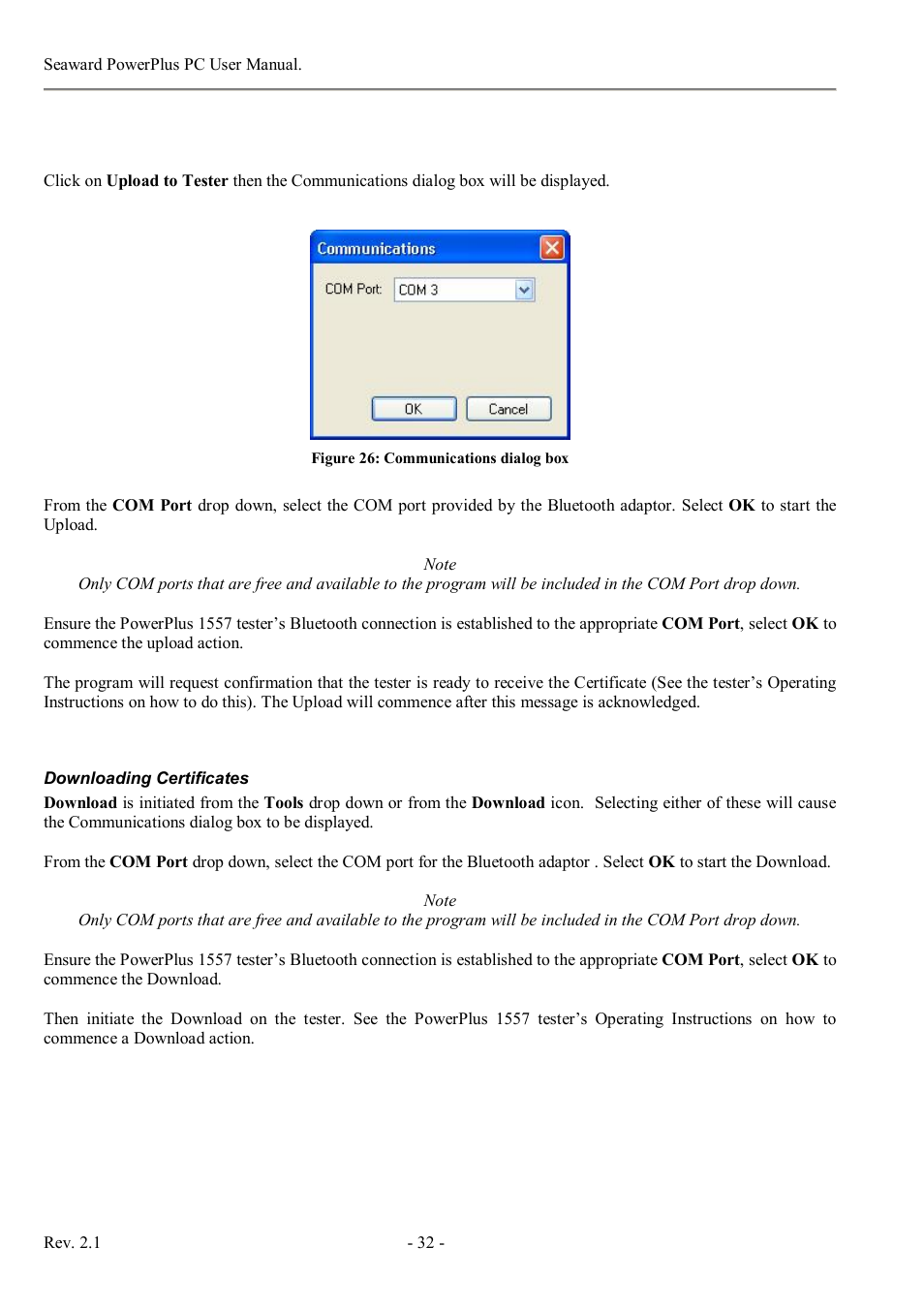 Seaward PowerPlus PC User Manual | Page 32 / 44