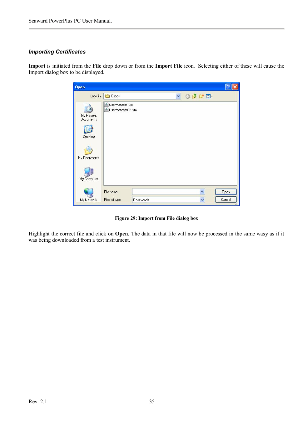 Seaward PowerPlus PC User Manual | Page 35 / 44
