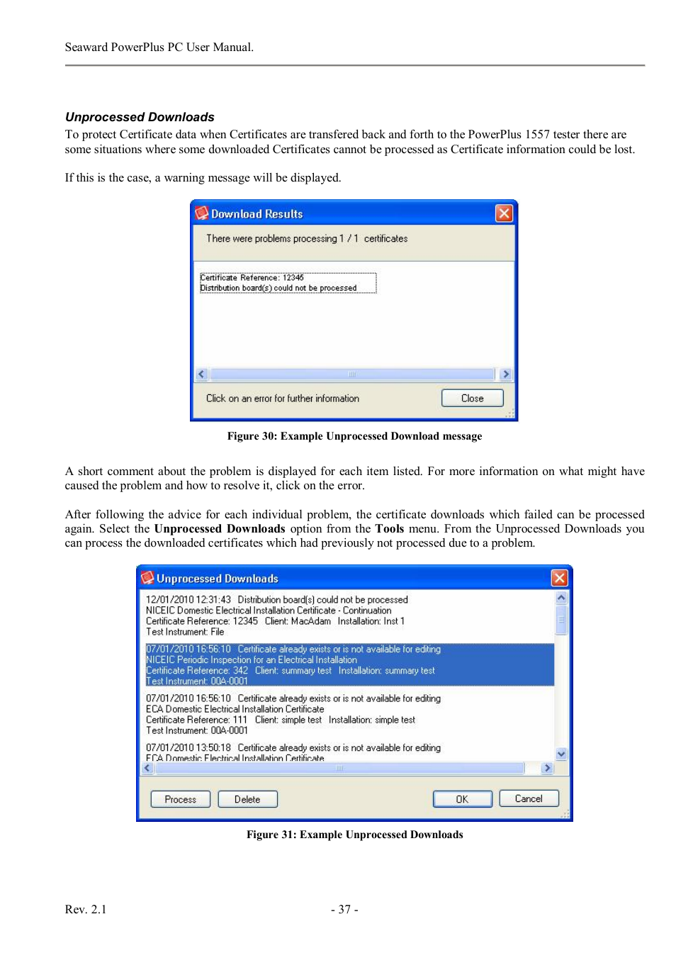 Seaward PowerPlus PC User Manual | Page 37 / 44