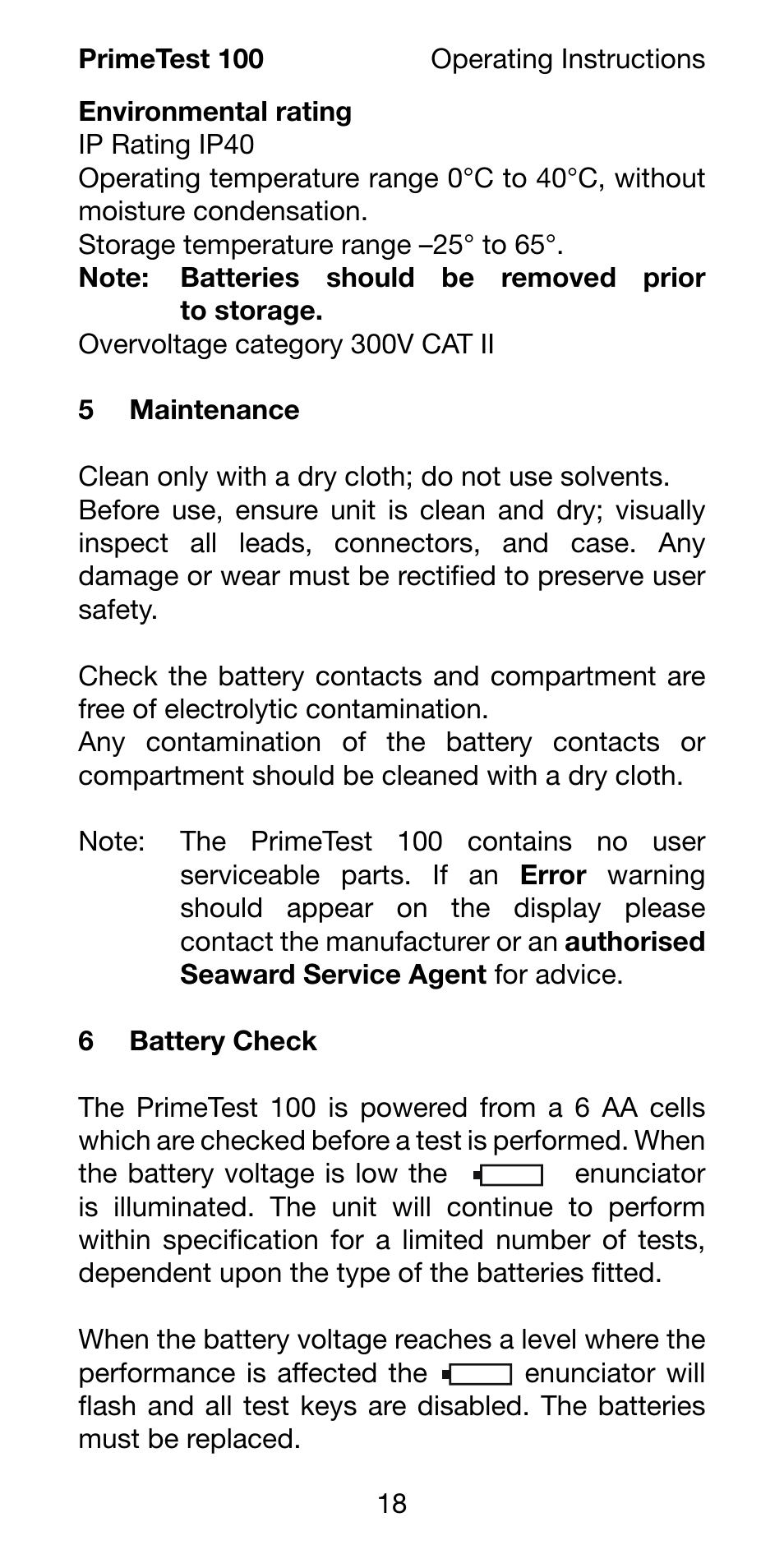 Seaward 100 PrimeTest User Manual | Page 20 / 24