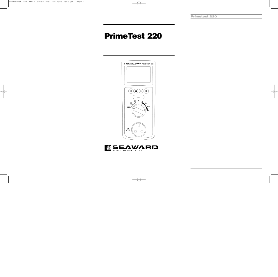 Seaward 220 PrimeTest User Manual | 34 pages