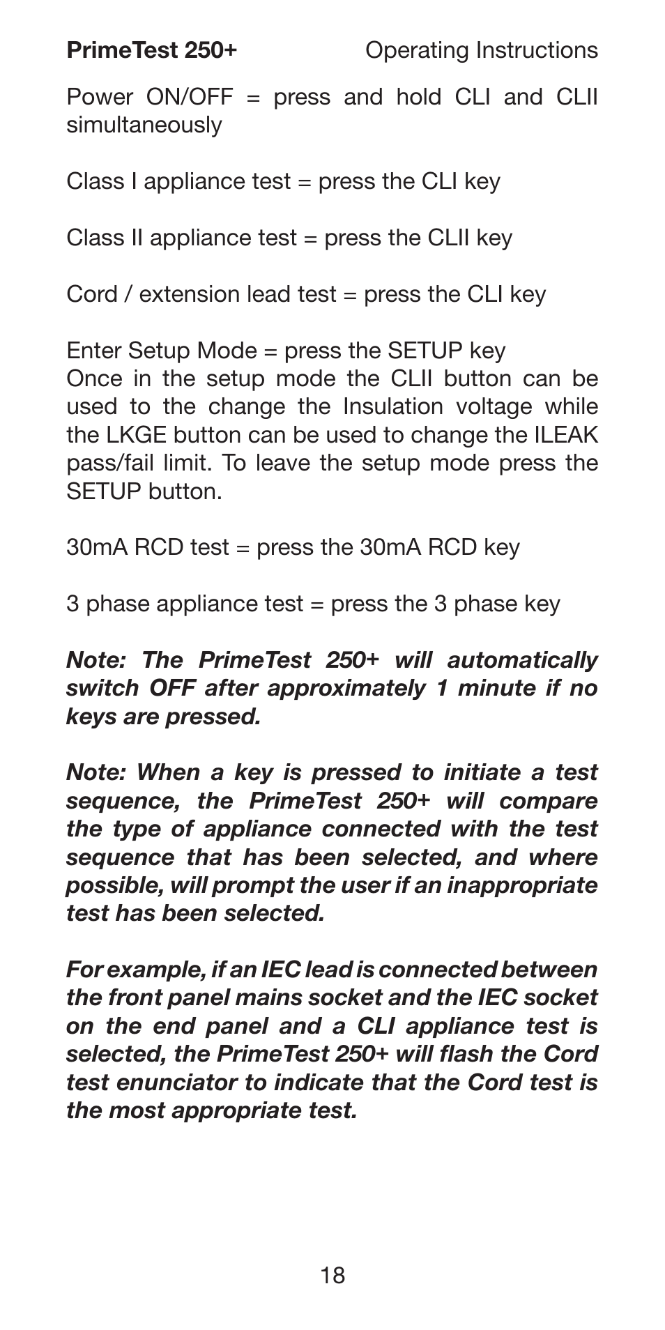 Seaward 250 PrimeTest User Manual | Page 20 / 48