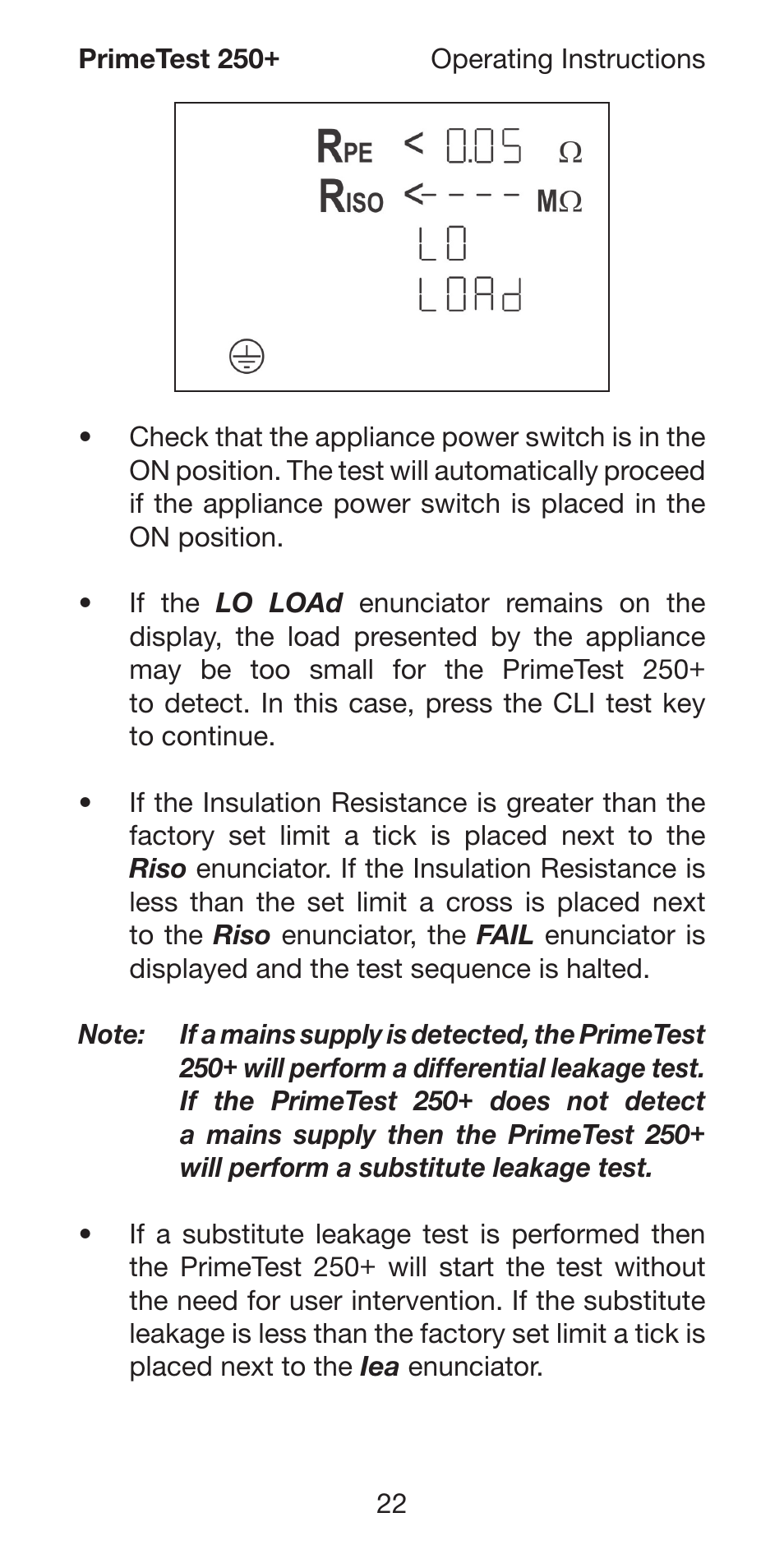 Seaward 250 PrimeTest User Manual | Page 24 / 48
