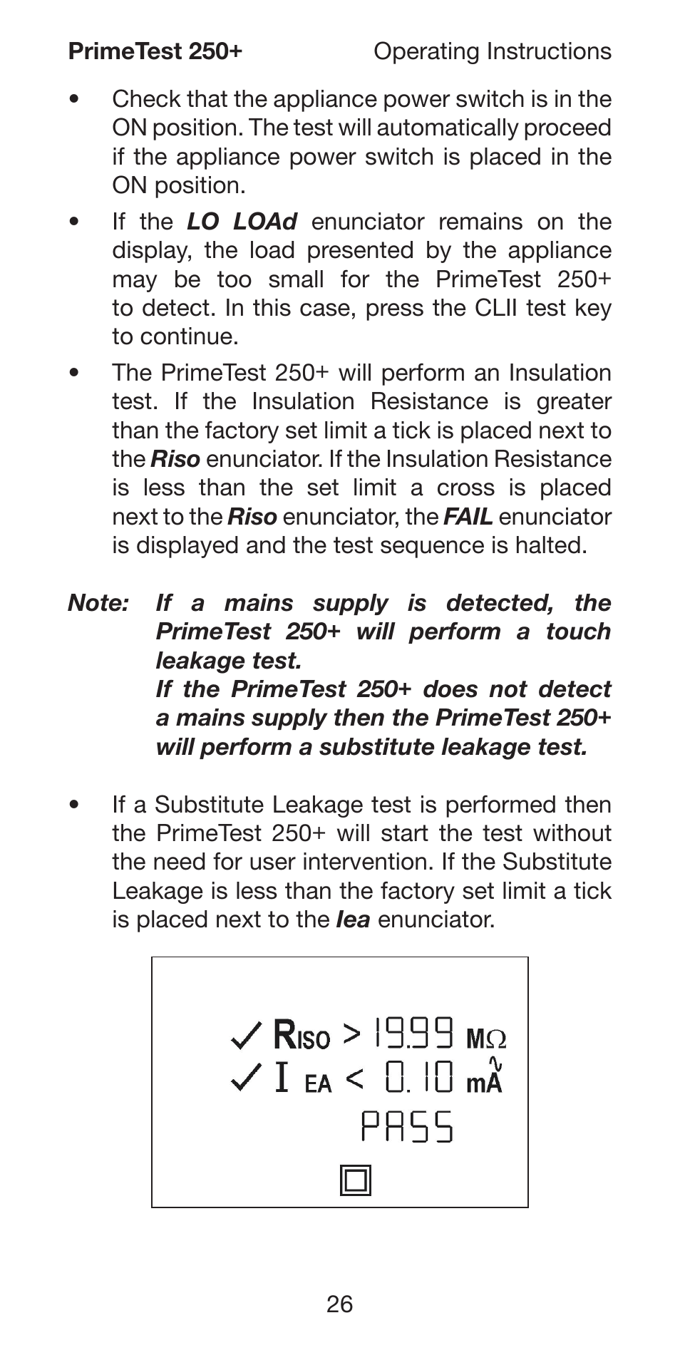 Seaward 250 PrimeTest User Manual | Page 28 / 48