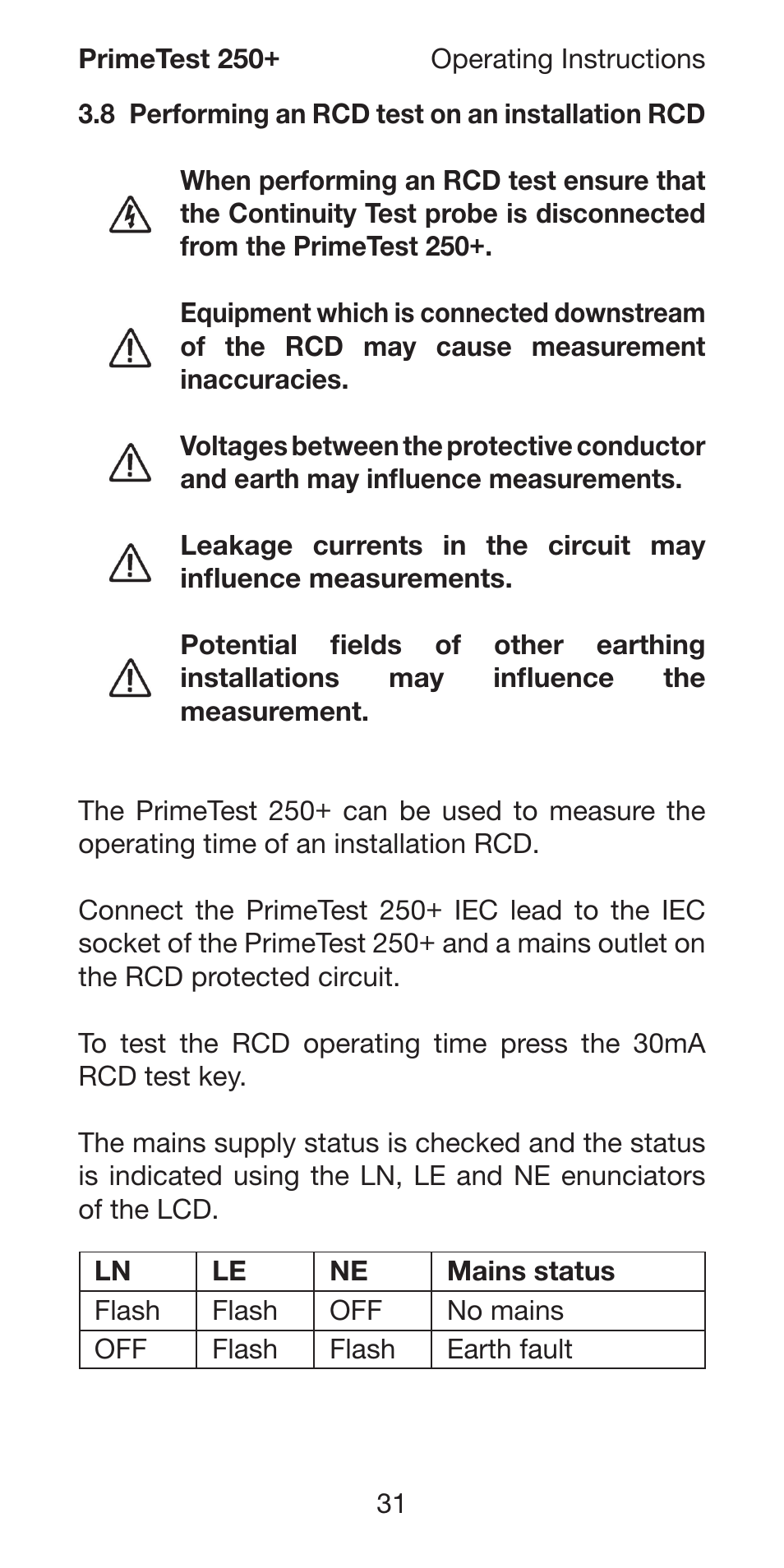 Seaward 250 PrimeTest User Manual | Page 33 / 48