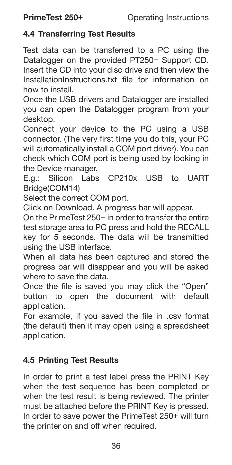 Seaward 250 PrimeTest User Manual | Page 38 / 48