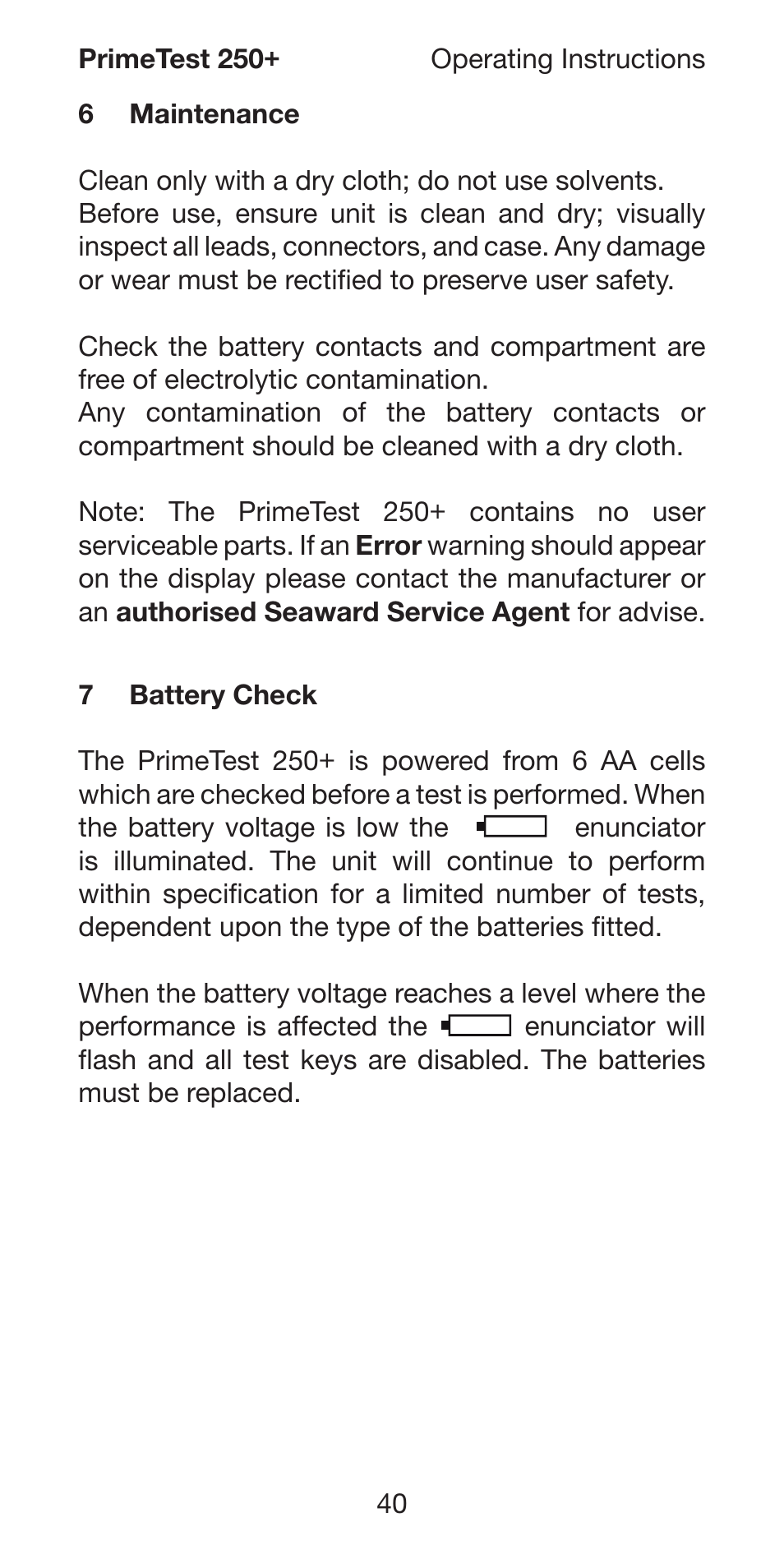 Seaward 250 PrimeTest User Manual | Page 42 / 48