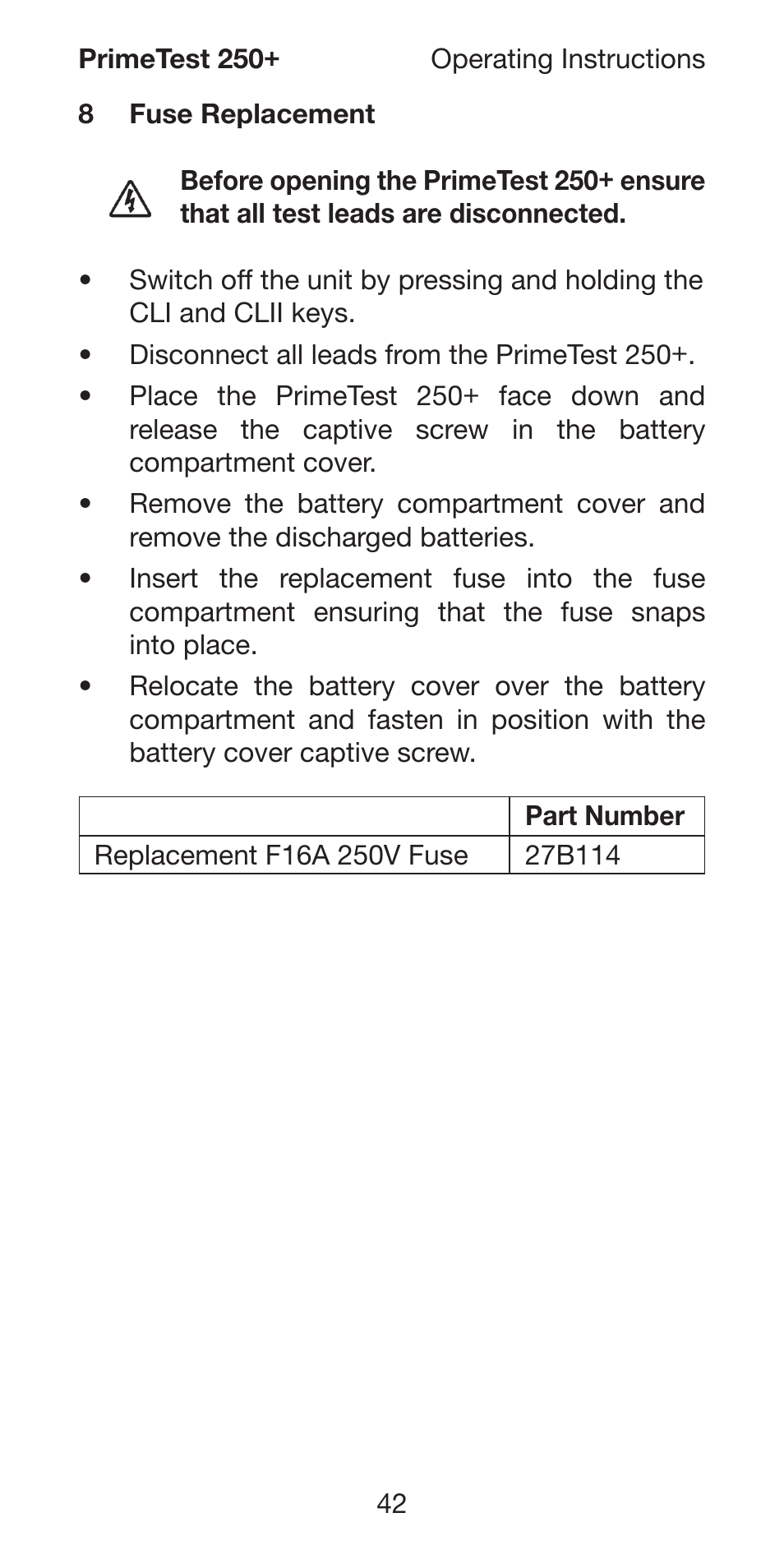 Seaward 250 PrimeTest User Manual | Page 44 / 48