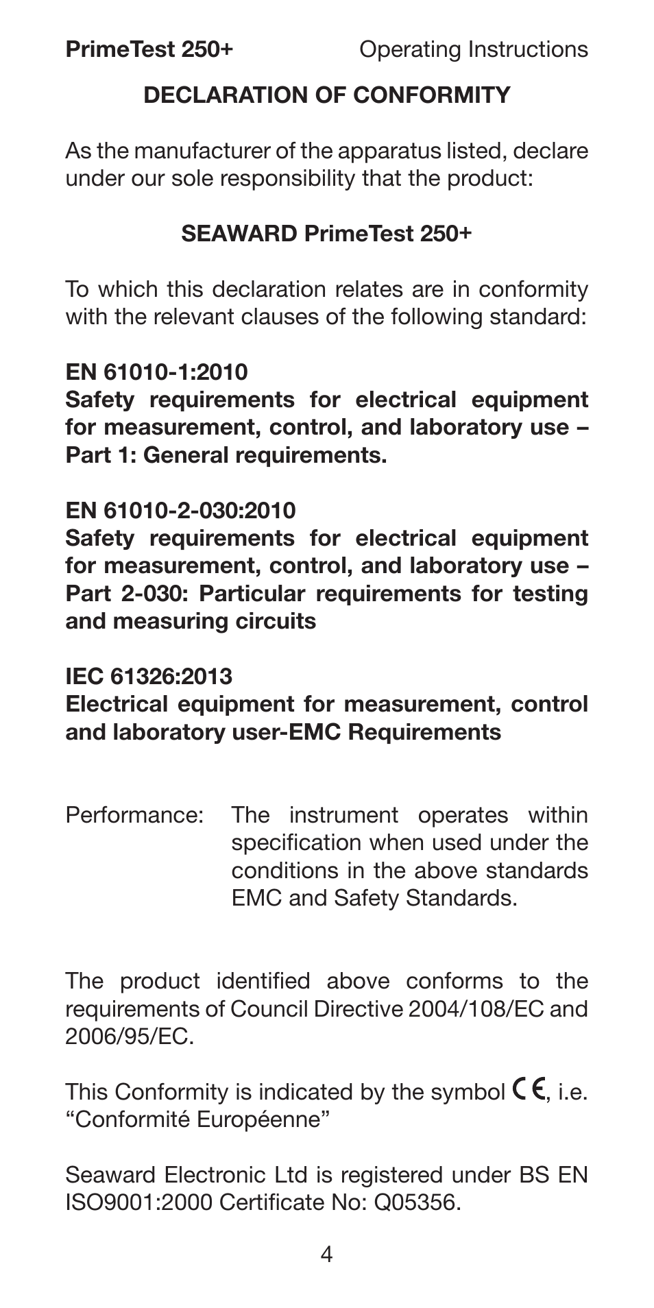 Seaward 250 PrimeTest User Manual | Page 6 / 48