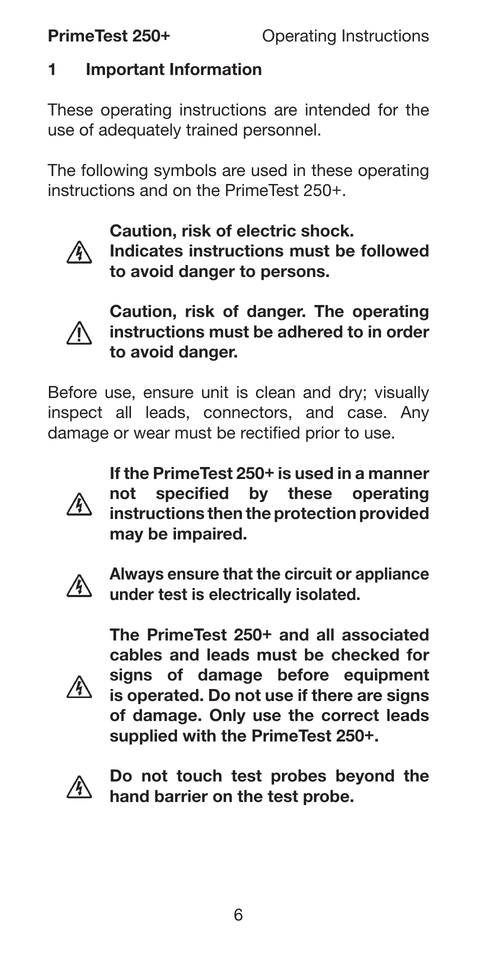Seaward 250 PrimeTest User Manual | Page 8 / 48