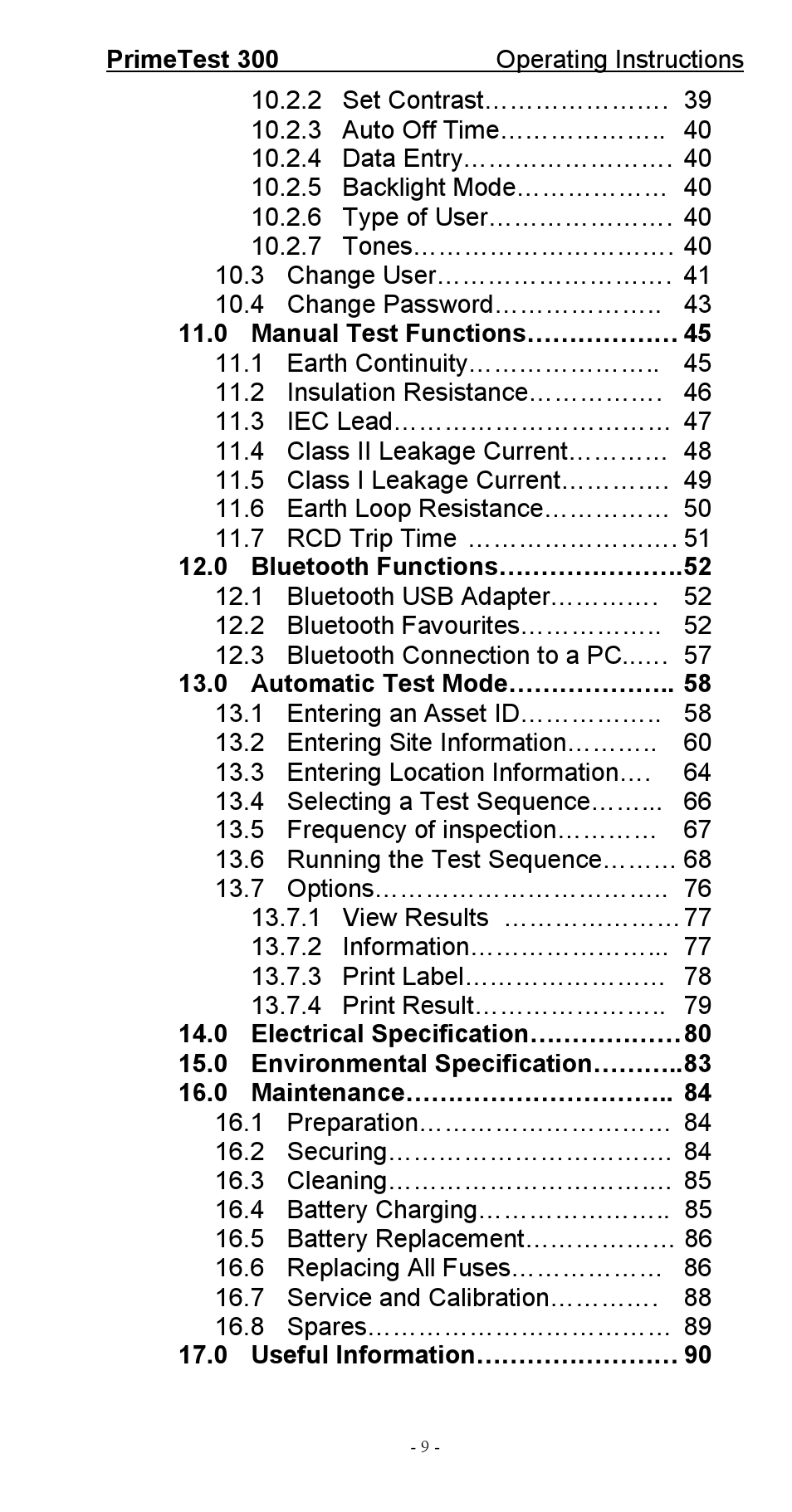 Seaward 300 PrimeTest User Manual | Page 10 / 92