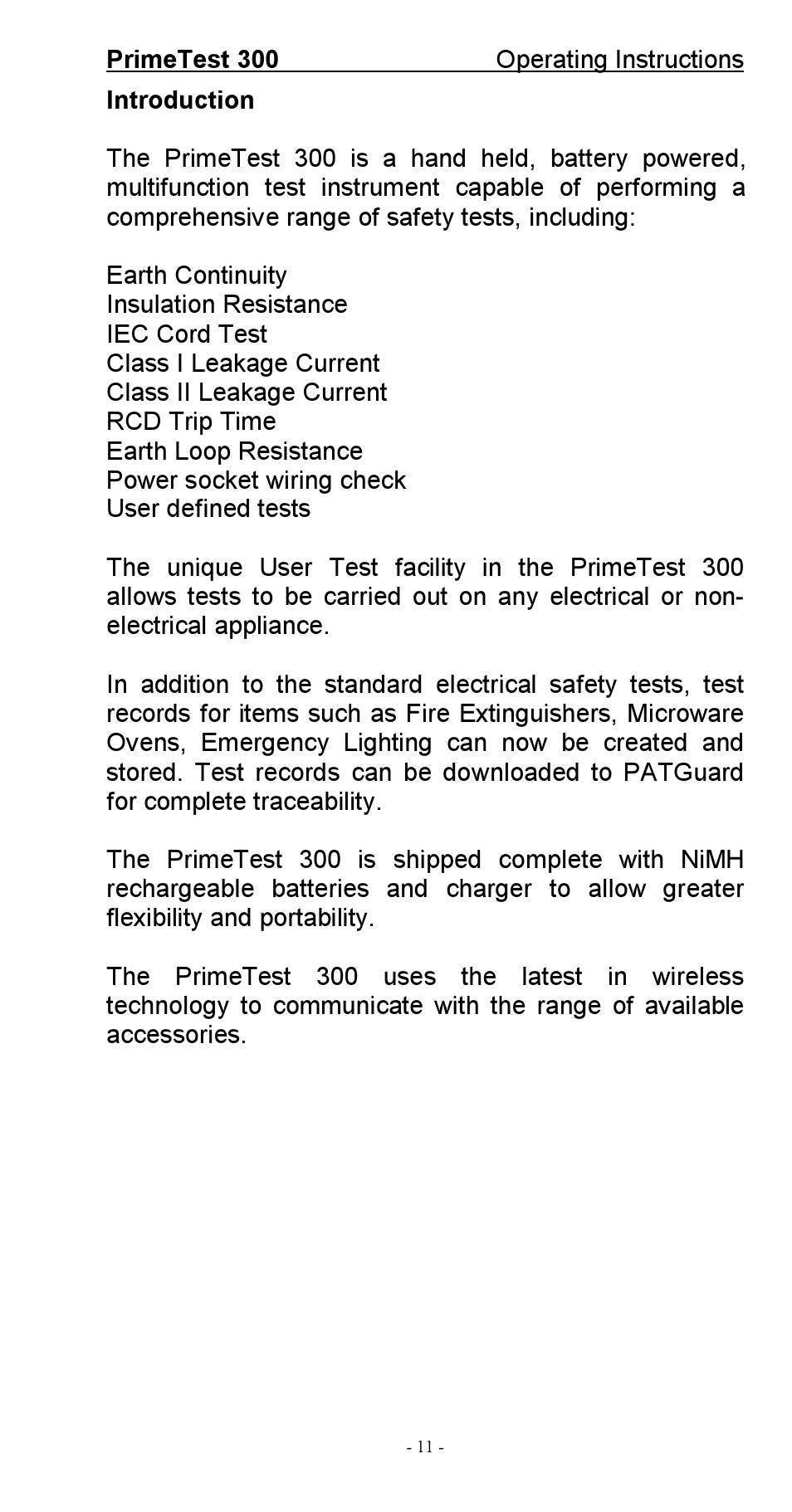 Seaward 300 PrimeTest User Manual | Page 12 / 92