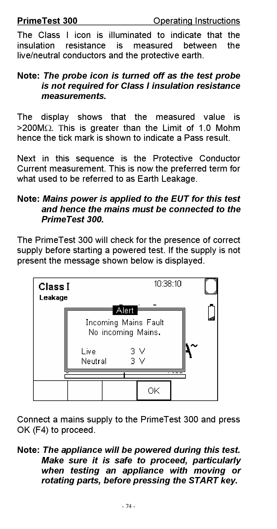Seaward 300 PrimeTest User Manual | Page 75 / 92