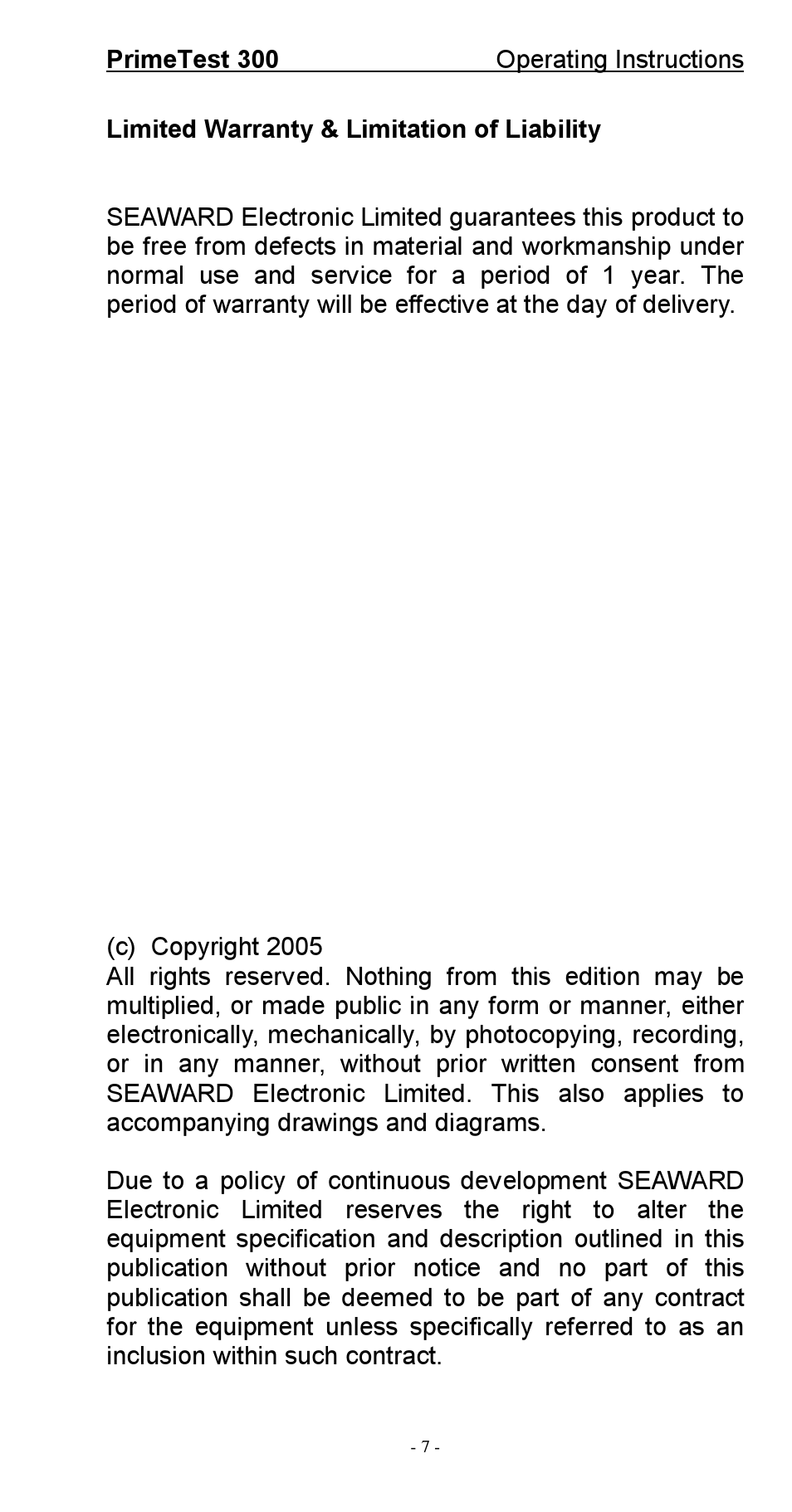 Seaward 300 PrimeTest User Manual | Page 8 / 92