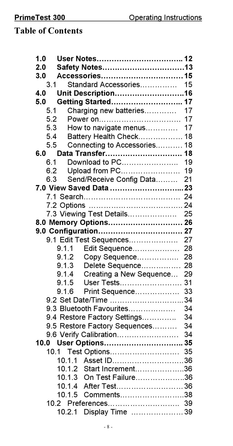 Seaward 300 PrimeTest User Manual | Page 9 / 92