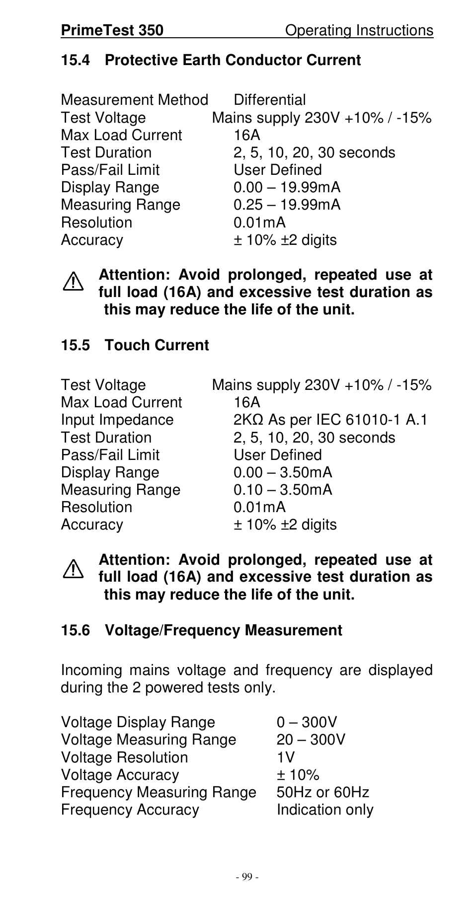 Seaward 350 PrimeTest User Manual | Page 100 / 112