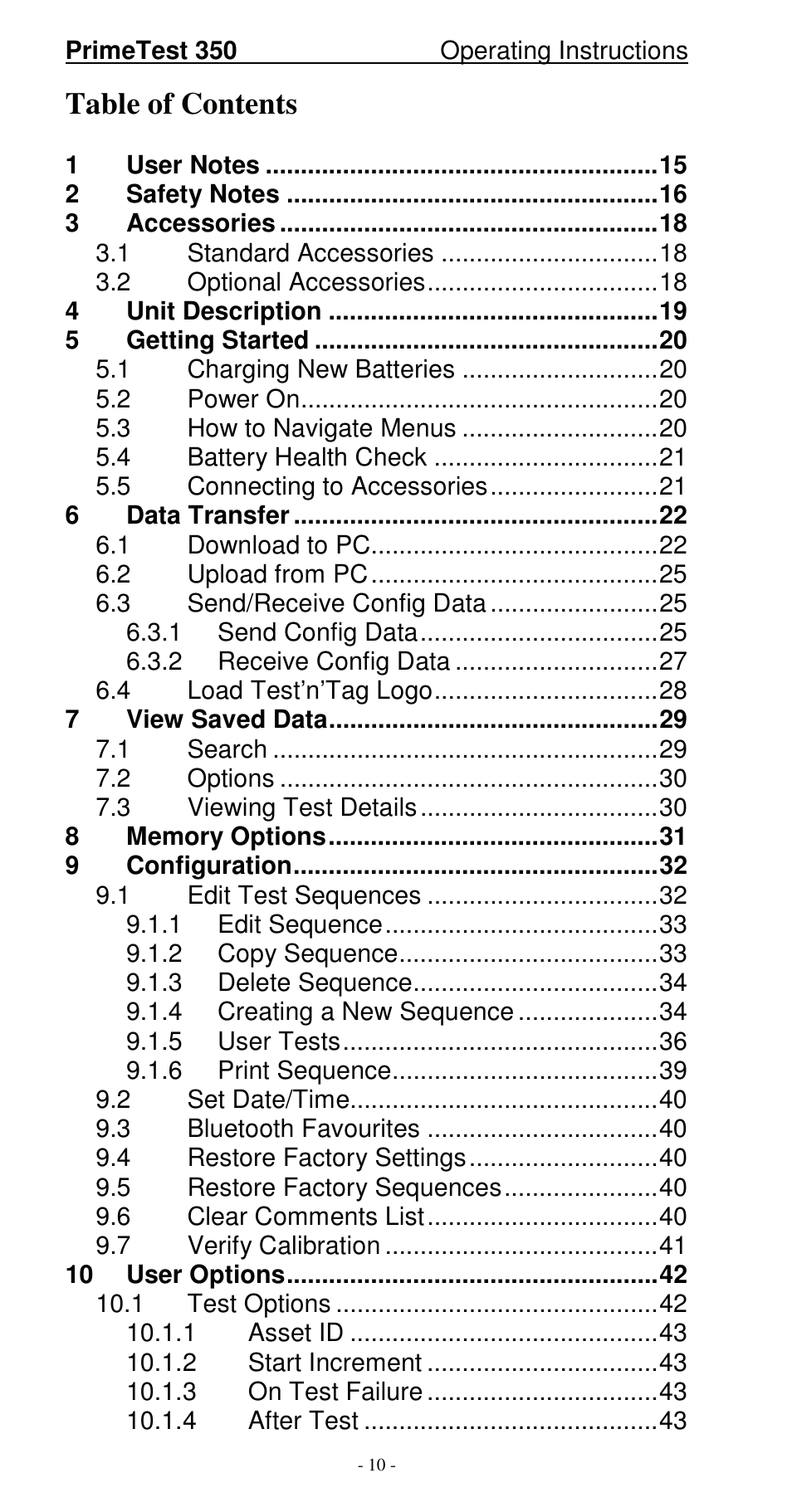 Seaward 350 PrimeTest User Manual | Page 11 / 112